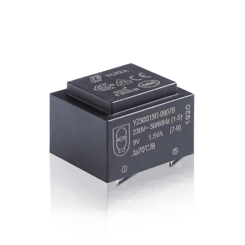 ترانسفورماتور نصب YZ30S15R-0907B-1.5w CE ROHS 220v 230v به 9v pcb